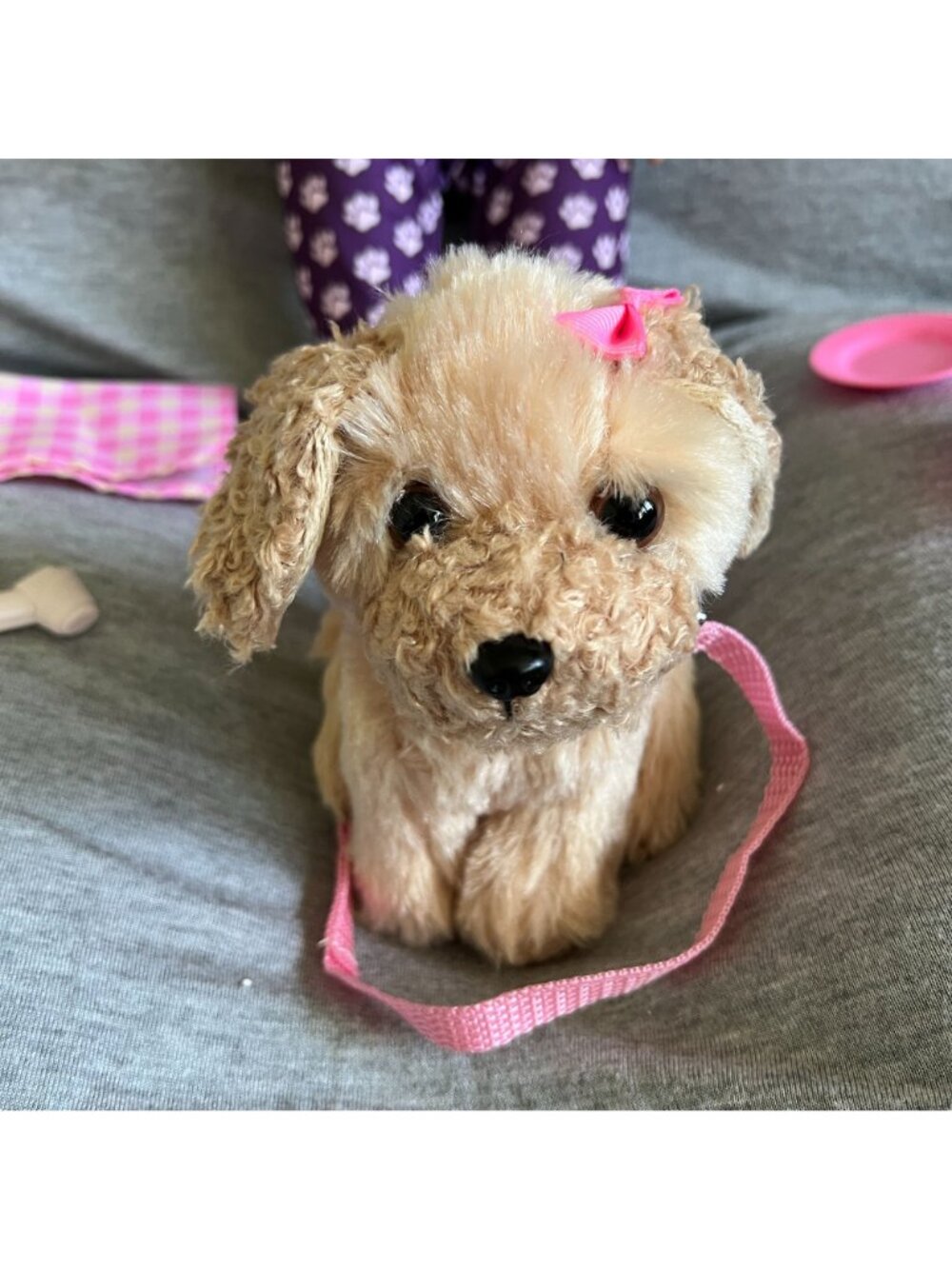 Our Generation 18" Jin Doll With Puppy & Accessories - Pink Sweater Paw-Print Le - Picture 2 of 5
